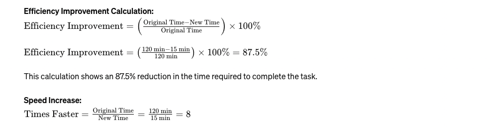 efficiency calculation